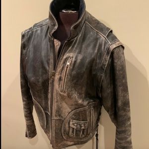 VTG Harley Davidson Panhead Leather Coat Vest